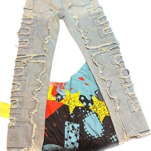 Distressed Light Blue Jeans